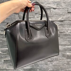 Givenchy Small Antigona Smooth Black Leather